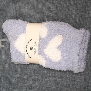 Socks Sox Sock Fuzzy Soft Slipper Thick Warm Cozy Unisex Hearts Love
